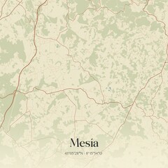 Fototapeta premium Vintage map of Mesia, Spain.