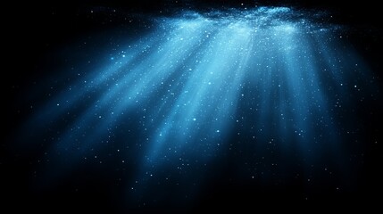 A Captivating Scene of Ethereal Blue Light Illuminating the Darkness of a Starry Night Sky Evoking a Sense of Mystery and Wonder in the Tranquil Atmosphere of the Universe Above