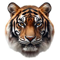 Obraz premium Tiger Face, Isolated on Transparent Background