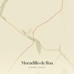 Retro Spanish map of Moradillo de Roa, Castilla y Le�n. Vintage street map.