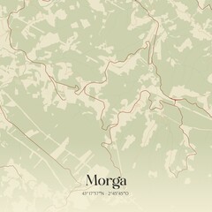 Obraz premium Retro Spanish map of Morga, Pa�s Vasco. Vintage street map.