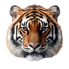  Tiger Face, Isolated on Transparent Background