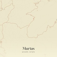 Retro Spanish map of Murtas, Andaluc�a. Vintage street map.