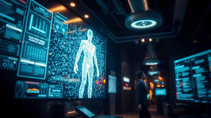 Fototapeta premium AI Hologram Interface 