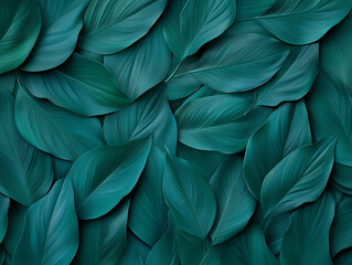Fototapeta premium Lush green leaves create a vibrant natural texture