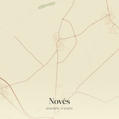 Retro Spanish map of Nov�s, Castilla-La Mancha. Vintage street map.