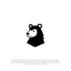 Simple minimalist bear head logo with a bold and iconic design, ideal for sports branding, wildlife conservation, and strong business identity