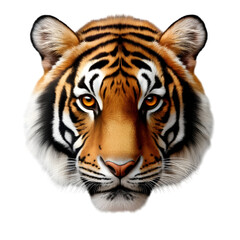 Fototapeta premium Tiger Face, Isolated on Transparent Background
