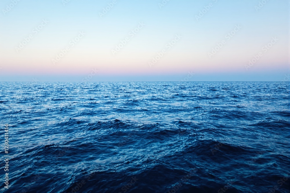 Aufkleber ocean waves under a bright twilight sky with soft gradient colors on the horizon.