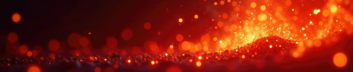 Fiery sparks in a bright orange-red glow with flames, burning, red, blaze