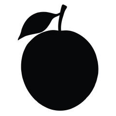 Apricot Silhouette Vector Art Illustration and Black Apricot Artwork Design