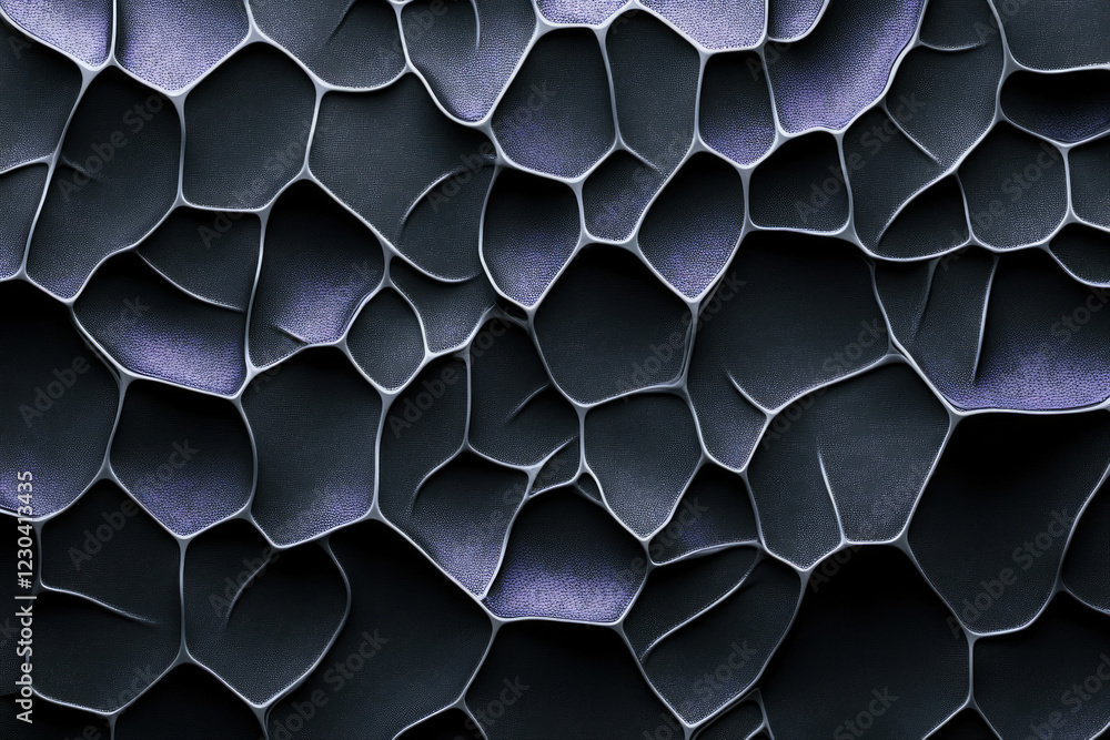 Aufkleber Abstract dark gray textured background with an intricate network of interconnected shapes resembling a cellular structure or organic pattern.