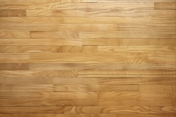 Obraz premium Up High View: Hardwood Basketball Court Floor with Strips, Knot, and Vibrant Colors in Gym. Perfect for Sports Concept Design