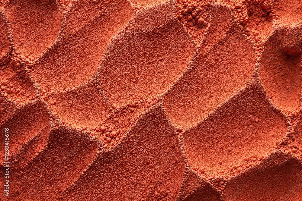 Aufkleber Abstract close-up of textured red sand with geometric patterns.