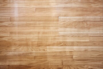 Up High View of Hardwood Basketball Court Floor - Gym Court Strip with Wood Knot Detail