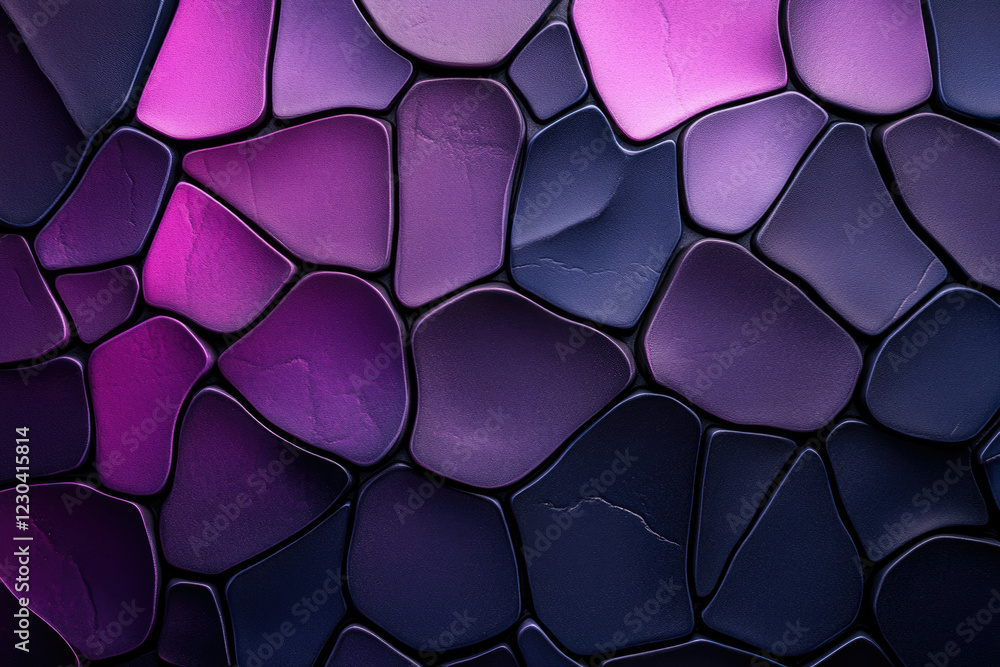 Aufkleber Abstract background with purple and dark blue irregularly shaped stones creating a mosaic-like pattern.
