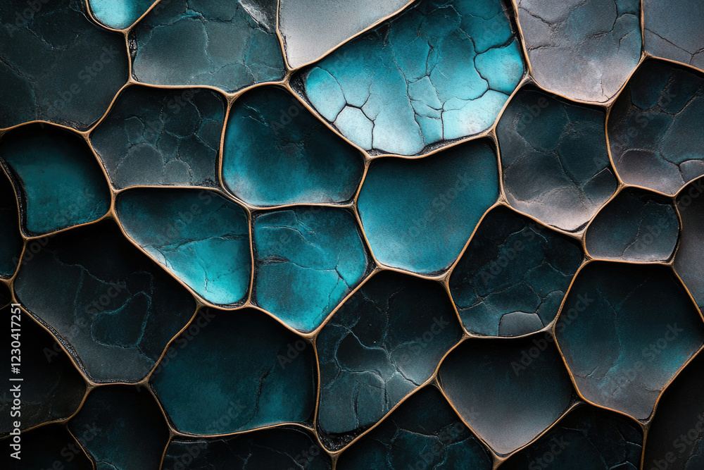 Aufkleber abstract textured background with dark teal and bronze irregular shapes forming a mosaic pattern.