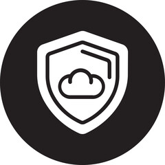 cloud secure glyph icon