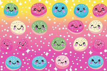Happy Sprinkle Cookies On A Pink Background