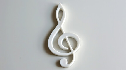 Fototapeta premium Simple music note white background.