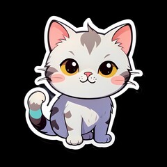 Beautiful girl with red eyes and white hair. Vector illustration. art