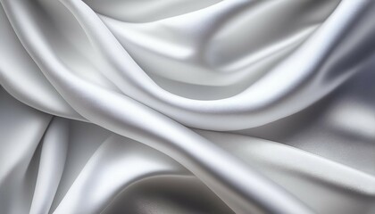 Obraz premium abstract white silk scarf gradient satin fabric lies texture background