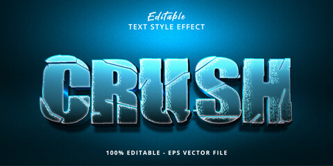 Crush stone text effect, editable quake and broken text style