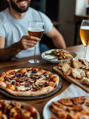 Enjoying a delightful meal with friends at a cozy restaurant