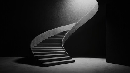 Minimalist 3D model of stairs leading nowhere