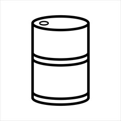 Oil drum container / barrel with sign flat vector icon for apps and websites, with white background