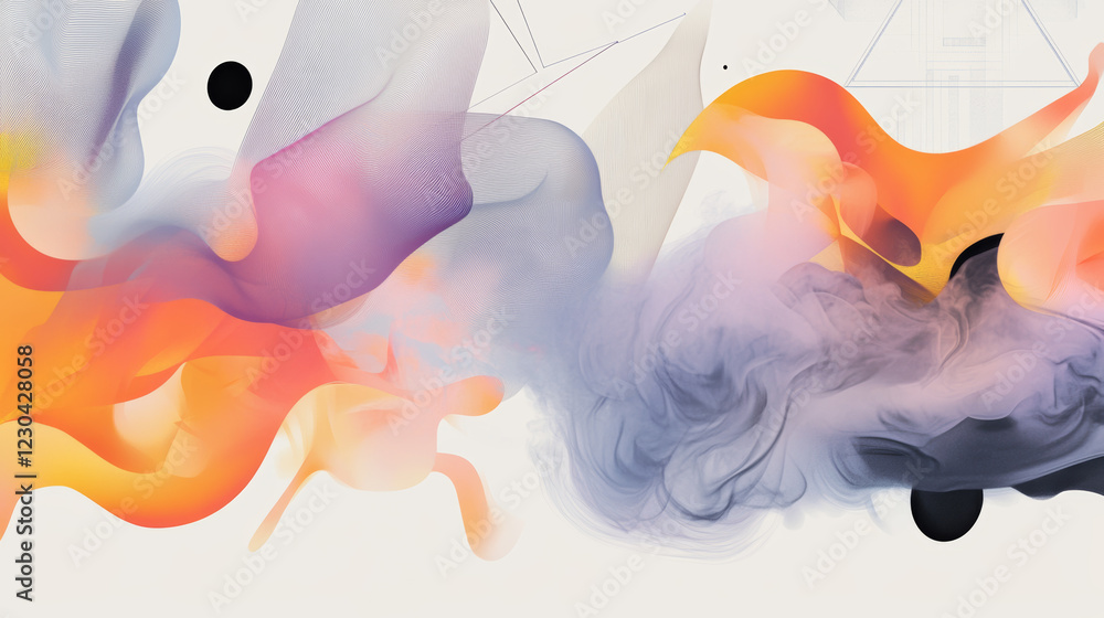 Poster abstract swirling colors creating dynamic motion