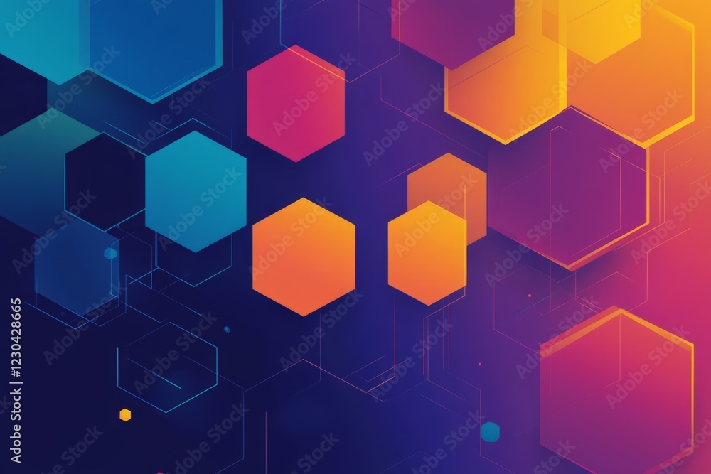 Aufkleber dynamic abstract background featuring colorful hexagons and gradient effects, perfect for modern des