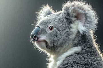 Fototapeta premium Koala Portrait Showing Fur Texture And Eye Detail