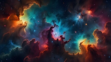 images of deep space with stardust and vivid nebulae.