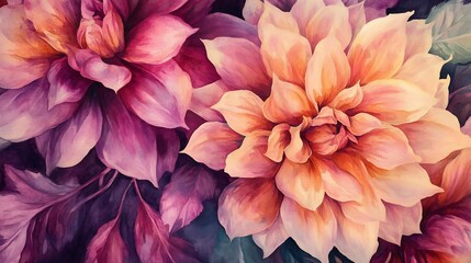 Dahlia Watercolor: A Romantic Bloom in Warm Hues