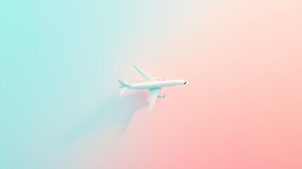 Model plane, airplane on pastel color background