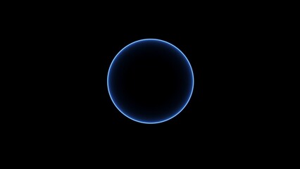 Neon circle blinking. abstract glowing geometric circle blinking looping on black background.