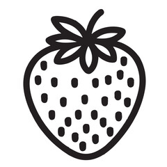 Cute Strawberry Line Art Illustration Simple Fruit Design
