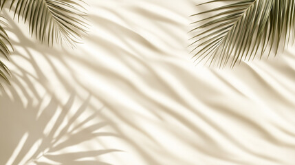 Obraz premium Summer and holiday backgrounds concepts with shadow of coconut leaf on clean sand beach