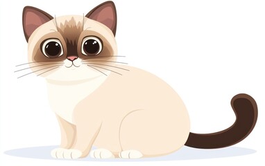 Obraz premium Cute kitten sitting, white background, pet illustration, children's book (1)