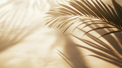 Obraz premium Summer and holiday backgrounds concepts with shadow of coconut leaf on clean sand beach