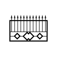 iron fence icon design template vector