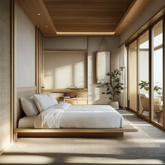 Stylish Japanese Inn Room: A Modern and Elegant Interior Design