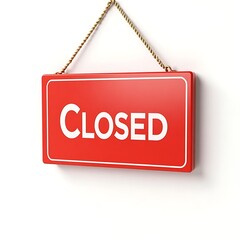red sale sign closed shop