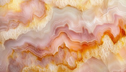 Creative Painted Wallpaper With Liquid Marbling Effect In Pastel Pink Macro Wavy Design Using Abstract Marbled Agate Slab And Decorative Paint Ure.