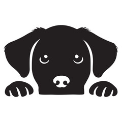 Sweet Black Labrador Silhouette Dog Illustration
