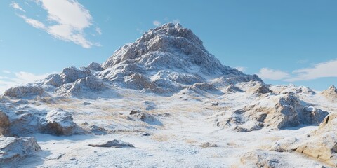 Obraz premium Snow-covered mountain range under clear blue sky