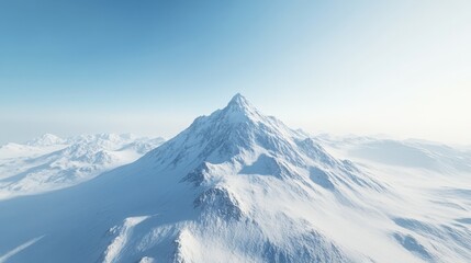 Obraz premium Snowy mountain peak under a clear blue sky in winter
