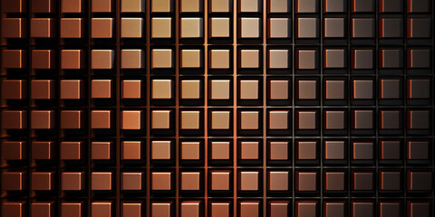 Abstract metallic grid with warm tones and geometric pattern