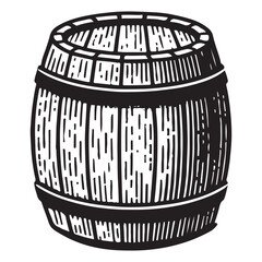Vintage Wooden Barrel Silhouette Vector Graphic